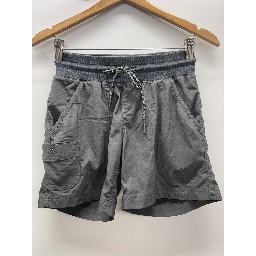 Columbia Sportswear Womens Cargo Shorts Gray Elastic Waist Drawstring Size S 6